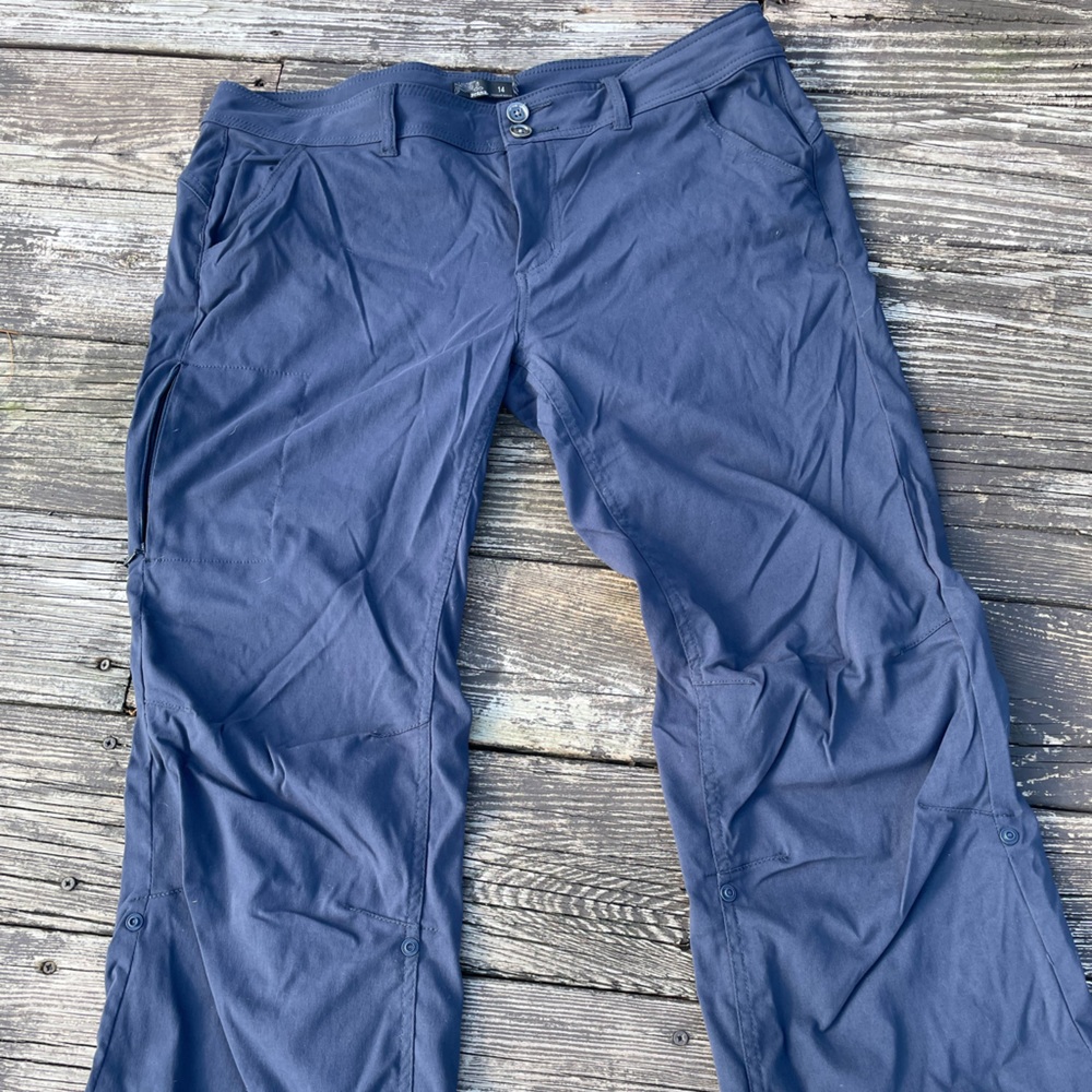 Prana Halle Convertible Roll Up regular Inseam Stretch Performance Pants Navy
